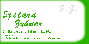 szilard zahner business card